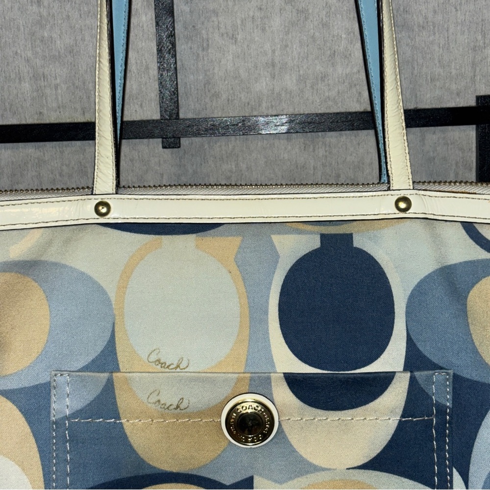 Coach Scarf Print tote purse vintage - Picture 2 of 14